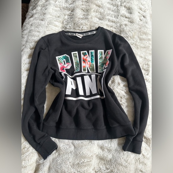 💓 Pink Victoria secret black pullover sweater small stretchy - Picture 1 of 2